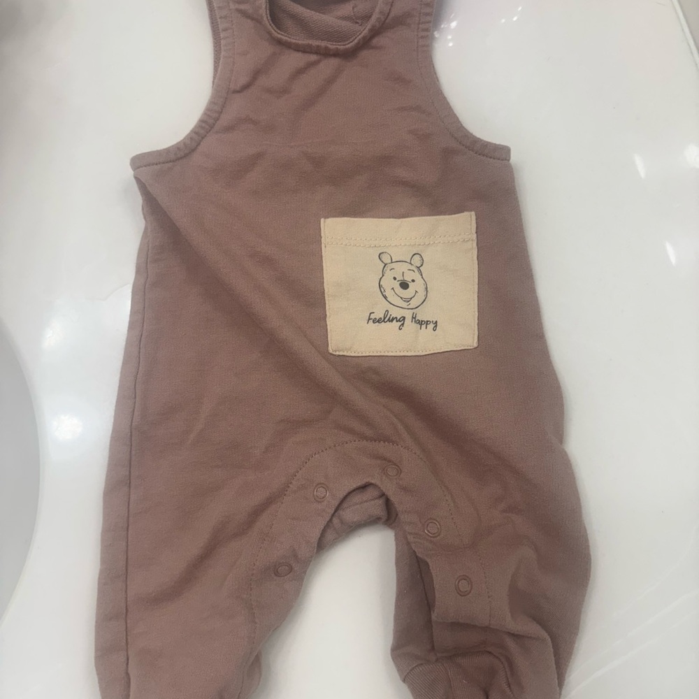Disney Baby Brown Romper with Button Accents